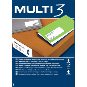 Multi3 tulostusetiketti 63,5 x 38,1 mm | Euro Toimistotukut Oy