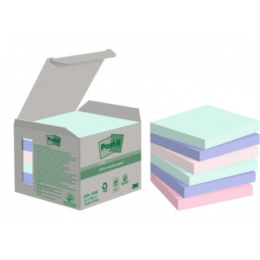 Post-it 654 ekoviestilappu värilajitelma 76 x 76 mm (6) | Euro Toimistotukut Oy