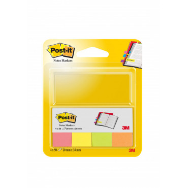 Post-it 670 merkkaaja neonvärilajitelma 20 x 38 mm (4 x 50) | Euro Toimistotukut Oy