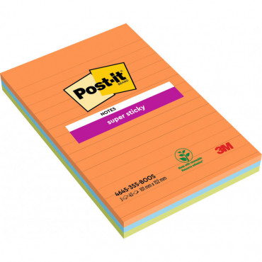Post-it Super Sticky Boost värilajitelma viivat 101 x 152 mm (3) | Euro Toimistotukut Oy