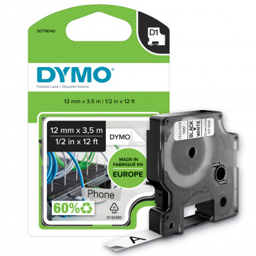 Dymo D1 tarrateippi 12 mm mu/va | Euro Toimistotukut Oy