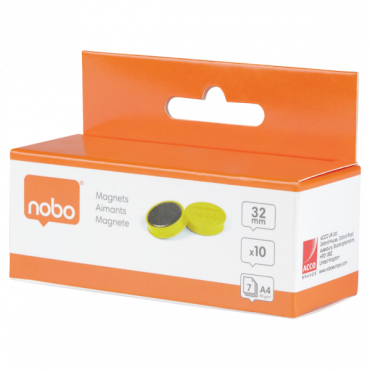 Nobo magneetit 32 mm keltainen (10) | Euro Toimistotukut Oy