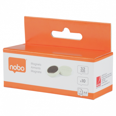 Nobo magneetit 32 mm valkoinen (10) | Euro Toimistotukut Oy