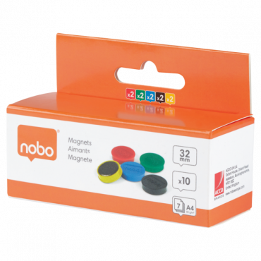 Nobo magneetit 32 mm värilajitelma (10) | Euro Toimistotukut Oy