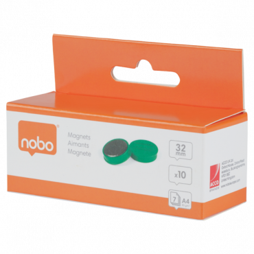 Nobo magneetit 32 mm vihreä (10) | Euro Toimistotukut Oy