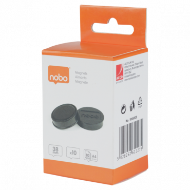 Nobo magneetit 38 mm 1,5 kg musta (10) | Euro Toimistotukut Oy
