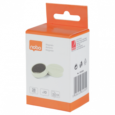 Nobo magneetit 38 mm 1,5 kg valkoinen (10) | Euro Toimistotukut Oy