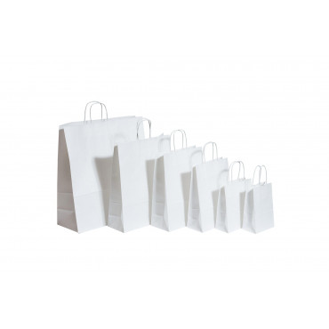 Nyörisankakassi valkoinen 32 + 12 x 41 cm (50) | Euro Toimistotukut Oy