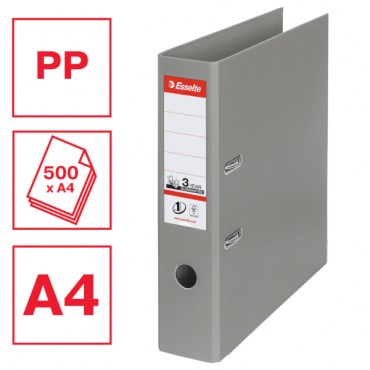 Esselte muovimappi No.1 Power A4/75 mm harmaa | Euro Toimistotukut Oy