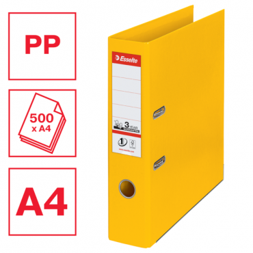 Esselte muovimappi No.1 Power A4/75 mm keltainen | Euro Toimistotukut Oy