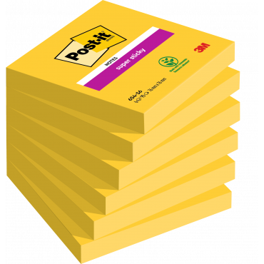 Post-it 654 Super Sticky ultrakeltainen 76 x 76 mm | Euro Toimistotukut Oy