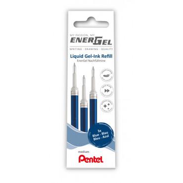 Pentel vaihtosäiliö Energel 0,7 3kpl sininen | Euro Toimistotukut Oy
