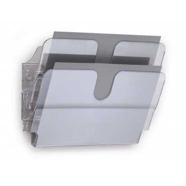 Durable Flexiplus seinäteline 2/A4 vaaka kirkas | Euro Toimistotukut Oy