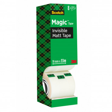 Scotch Magic 810 näkymätön teippi 19 mm x 33 m hyllypakkaus (8) | Euro Toimistotukut Oy