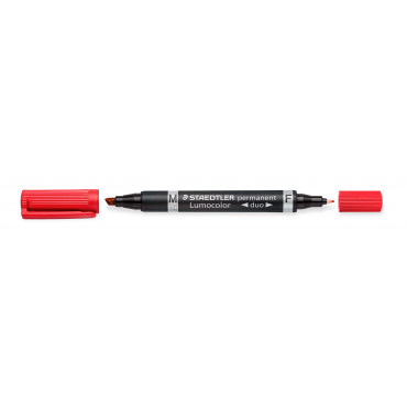 Staedtler Lumocolor 348 DUO huopakynä punainen 0,6 mm/1,5 mm | Euro Toimistotukut Oy