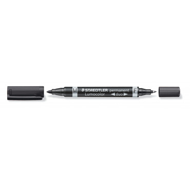 Staedtler Lumocolor 348 DUO huopakynä musta 0,6 mm/1,5 mm | Euro Toimistotukut Oy