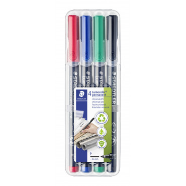 Staedtler Lumocolor F318 fine 4 värin sarja 0,6 mm | Euro Toimistotukut Oy