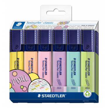 Staedtler Textsurfer Classic korostuskynä pastelli 6-v sarja | Euro Toimistotukut Oy
