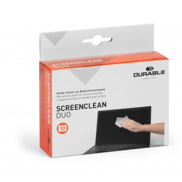 Screenclean Duo märkä/kuivapyyhe (10 paria) | Euro Toimistotukut Oy