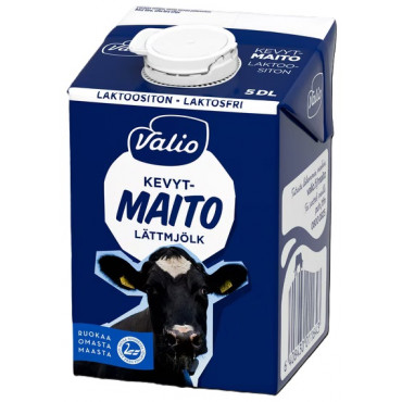 Valio kevytmaito 0,5 L laktoositon UHT | Euro Toimistotukut Oy