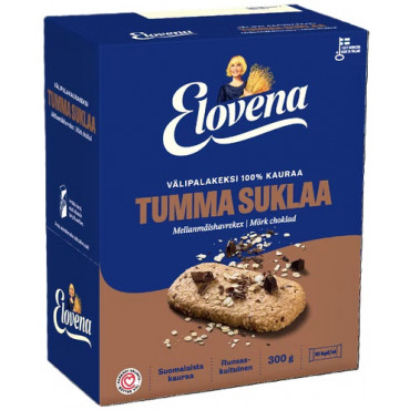Elovena välipalakeksi 10 x 30 g tumma suklaa | Euro Toimistotukut Oy