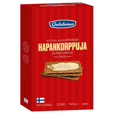 Hapankorppu Oululainen 740 g | Euro Toimistotukut Oy