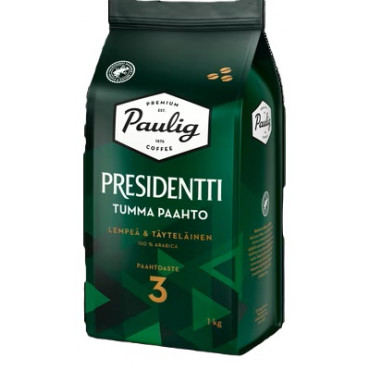 Kahvi Presidentti Tumma Paahto 1 kg papu | Euro Toimistotukut Oy