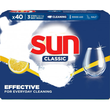 Sun konetiskiainetabletti 40 kpl Lemon | Euro Toimistotukut Oy