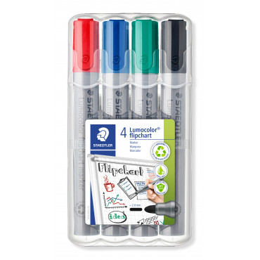 Staedtler fläppitaulukynä 4 värin sarja 2 mm pyöreä | Euro Toimistotukut Oy