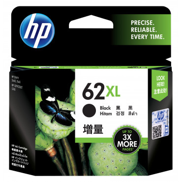 HP 62XL mustesuihkuvärikasetti musta | Euro Toimistotukut Oy