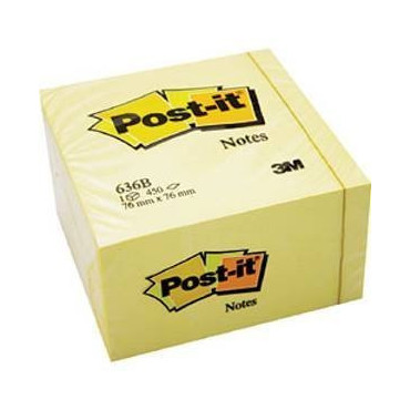Post-it 636-B viestilappukuutio Canary Yellow 76 mm x 76 mm | Euro Toimistotukut Oy