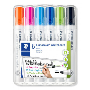 Staedtler Lumocolor 351 valkotaulukynä 6-v sarja 2 mm pyöreä | Euro Toimistotukut Oy