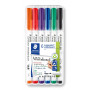 Staedtler Lumocolor 301 valkotaulukynä 1 mm 6-v sarja ohut | Euro Toimistotukut Oy