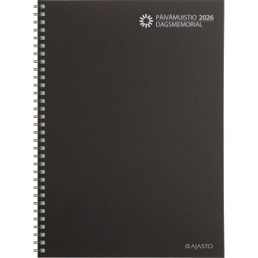 Päivämuistio/Dagsmemorial, parikierresidottu, musta | Euro Toimistotukut Oy