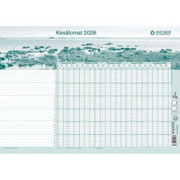 Quo Vadis -lomakalenteri 2026-2027 | Euro Toimistotukut Oy