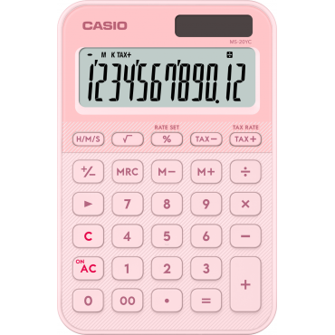 Casio MS-20YC pöytälaskin pinkki | Euro Toimistotukut Oy