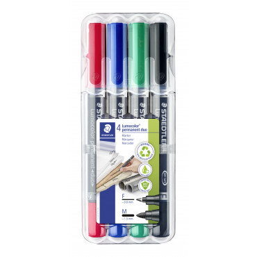 Staedtler Lumocolor 348 DUO huopakynä 4-v sarja 0.6 mm/1.5 mm | Euro Toimistotukut Oy